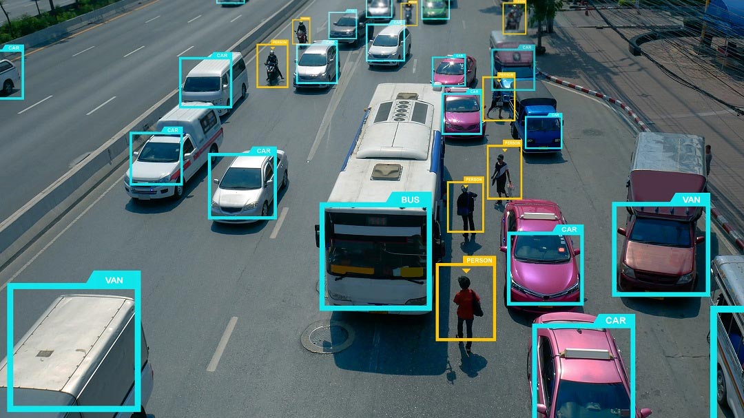 Artificial Intelligence Camera uses Image Processing to identify cars and humans on the road.