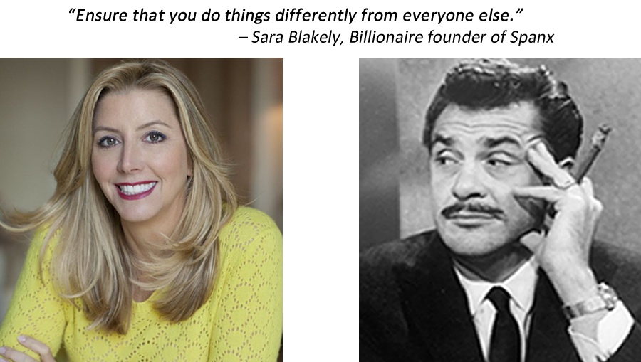 Photo and quote from Sara Blakely, Billionaire founder of Spanx