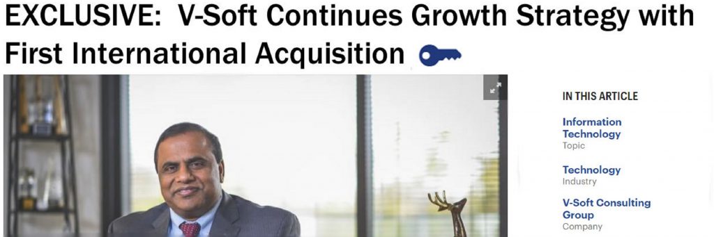 Article headline: V-Soft Continues Growth Strategy with First International Acquisition