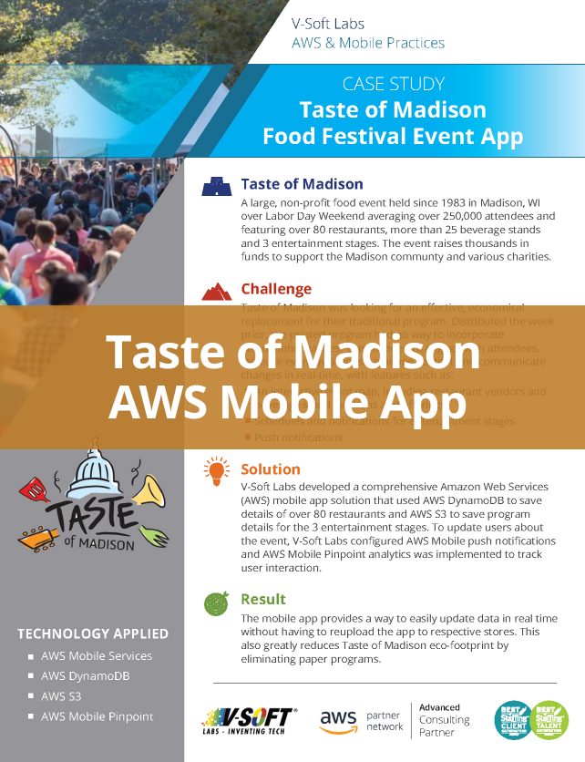 Taste of Madison AWS Mobile App