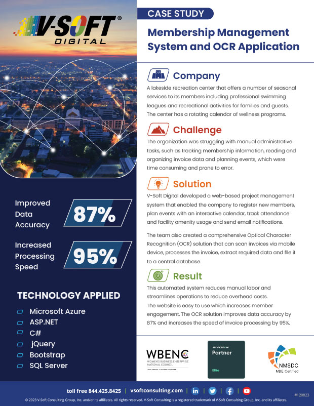 Membership Management System and OCR Application Case Study l V-Soft Consulting