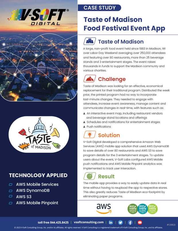 Taste of Madison AWS Mobile App